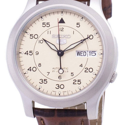 Seiko 5 Military SNK803K2-var-SS2 Automatisk brunt läderarmband herrklocka