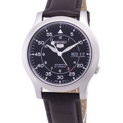Seiko 5 Military SNK809K2-var-SS4 Automatisk brunt läderarmband herrklocka