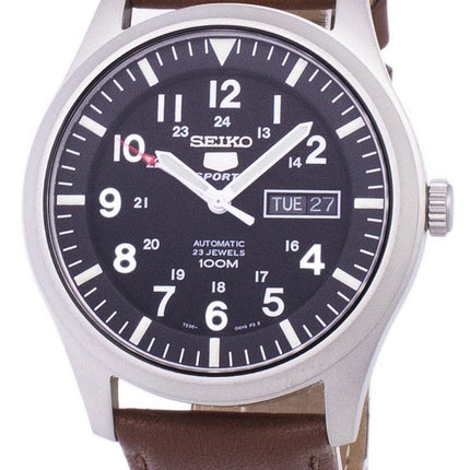 Seiko 5 Sports Automatisk Brunt Läder SNZG15K1-var-LS12 100M herrklocka