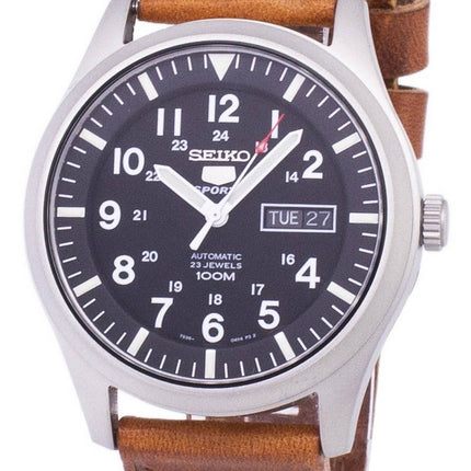 Seiko 5 Sports Automatisk Brunt Läder SNZG15K1-var-LS9 100M herrklocka
