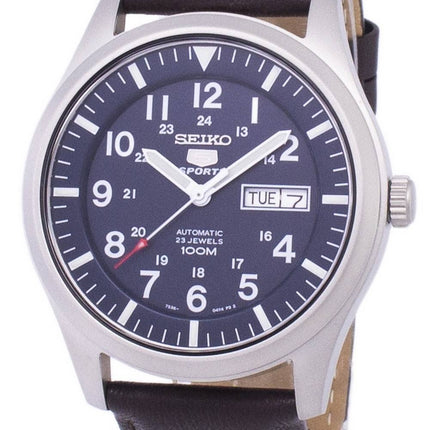 Seiko 5 Sports Automatisk mörkbrunt läder SNZG11K1-var-LS11 100M herrklocka
