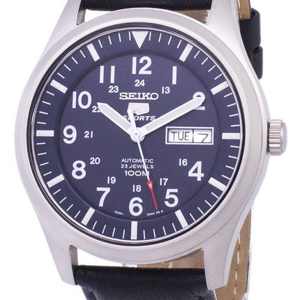 Seiko 5 Sports Automatisk svart läder SNZG11K1-var-LS10 100M herrklocka