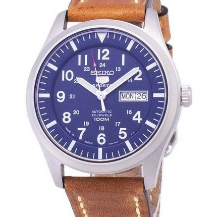 Seiko 5 Sports SNZG11J1-var-LS17 automatisk brunt läderarmband herrklocka