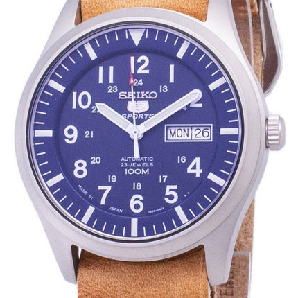 Seiko 5 Sports SNZG11J1-var-LS18 Automatisk brunt läderarmband herrklocka