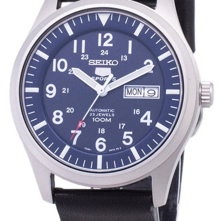 Seiko 5 Sports SNZG11K1-var-LS14 Automatisk svart läderrem herrklocka