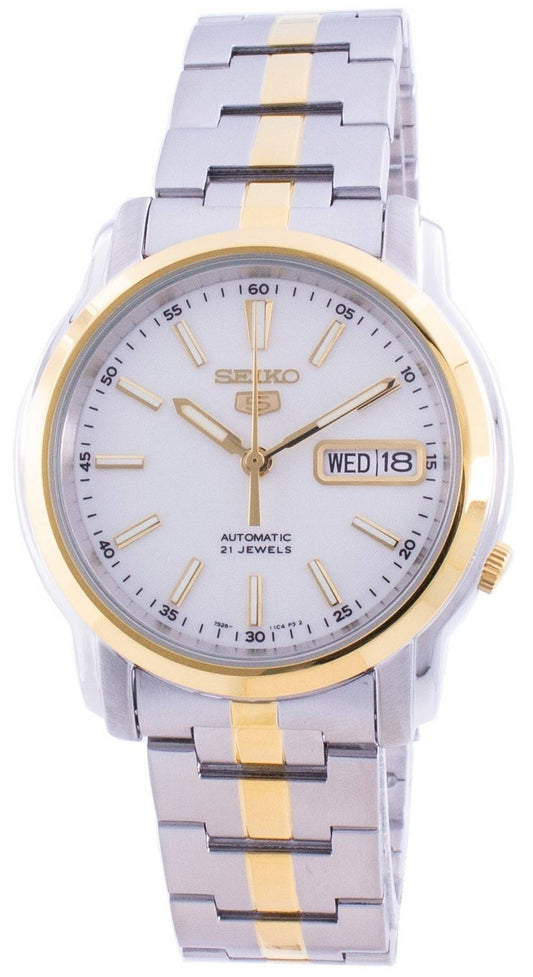 Seiko 5 automatisk vit urtavla SNKL84 SNKL84K1 SNKL84K herrklocka