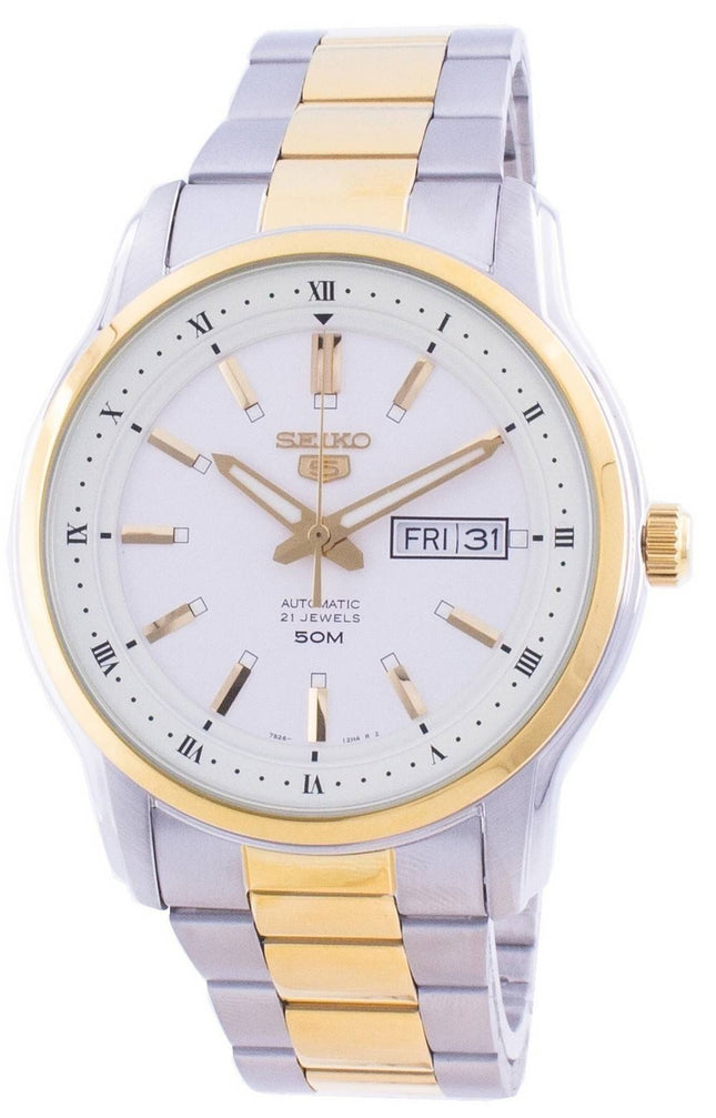 Seiko 5 automatisk vit urtavla SNKP14 SNKP14K1 SNKP14K herrklocka