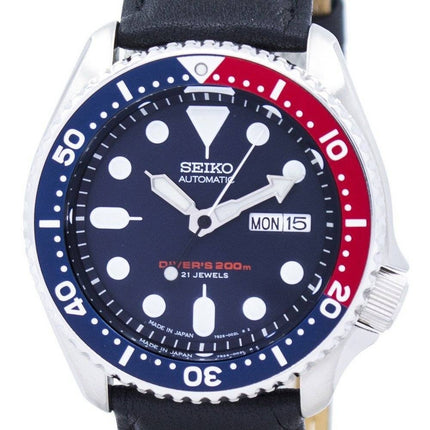 Seiko Automatic Diver's Black Leather SKX009J1-var-LS10 200M herrklocka