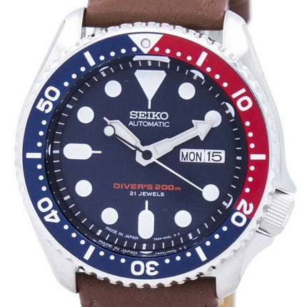 Seiko Automatic Diver's Brunt Läder SKX009J1-var-LS12 200M herrklocka