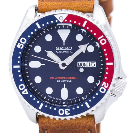 Seiko Automatic Diver's Brunt Läder SKX009J1-var-LS9 200M herrklocka
