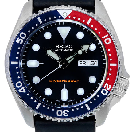 Seiko Automatic Diver's Ratio svart läder SKX009K1-var-LS2 200M herrklocka