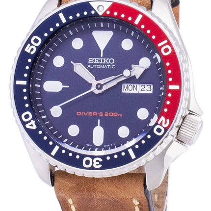 Seiko Automatic SKX009K1-var-LS17 Diver's 200M brunt läderband herrklocka