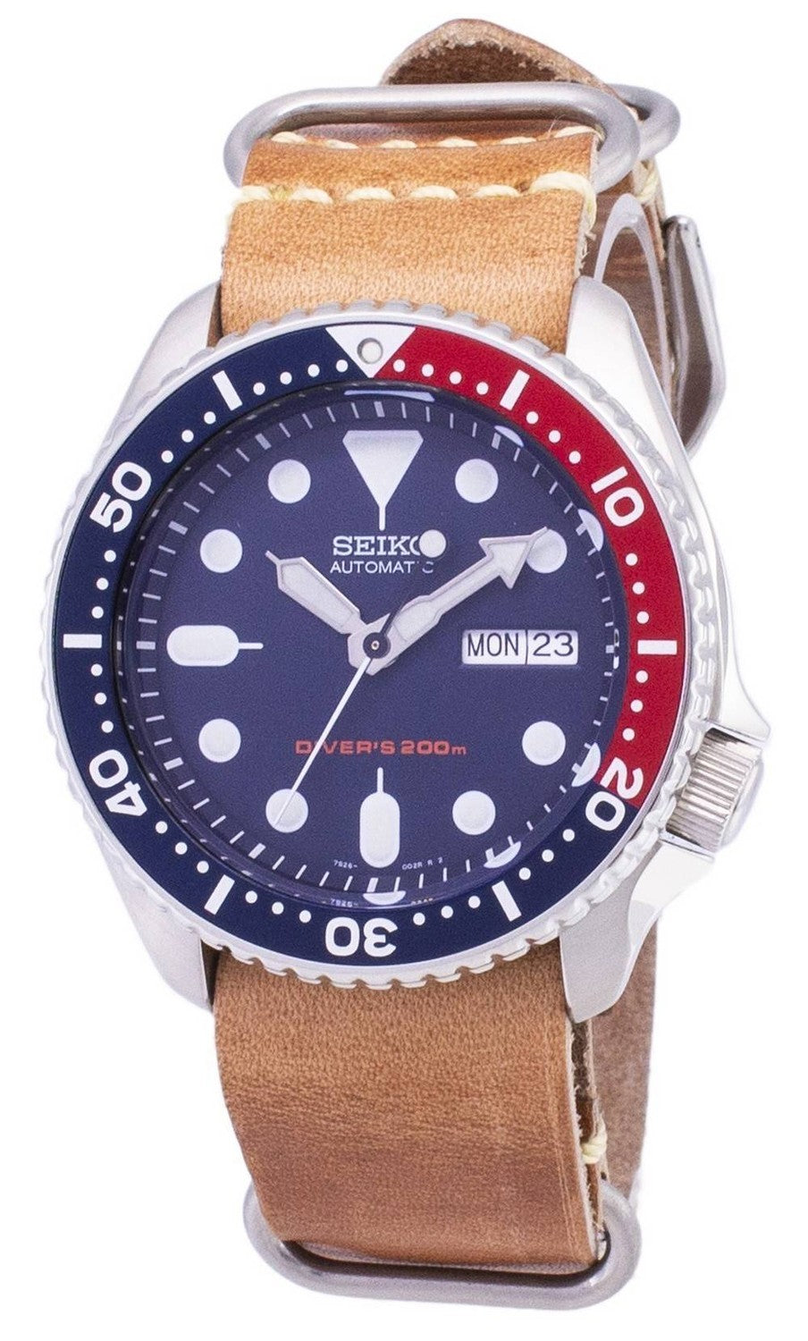Seiko Automatic SKX009K1-var-LS18 Diver's 200M brunt läderband herrklocka