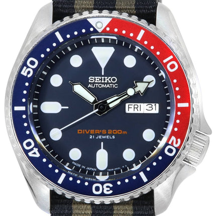 Seiko Blue Dial Automatic Diver's SKX009J1-var-NATO21 200M herrklocka
