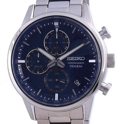 Seiko Upptäck mer Titanium Chronograph Quartz SSB387P1 100M herrklocka