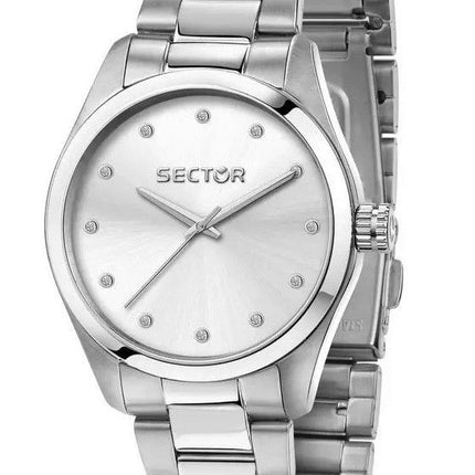 Sektor 270 Just Time Crystal Accenter Rostfritt stål Silver Urtavla Quartz R3253578509 Damklocka