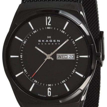 Skagen Melbye svart titanfodral med meshband SKW6006 herrklocka