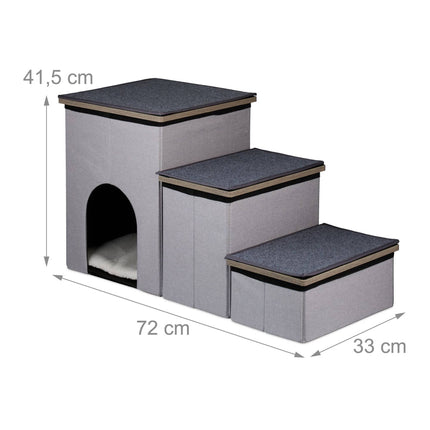 TASSORA - Dog stairs 3 steps with a comfortable height