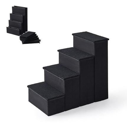 TASSORA - Foldable Dog Steps with Storage, Large, Black