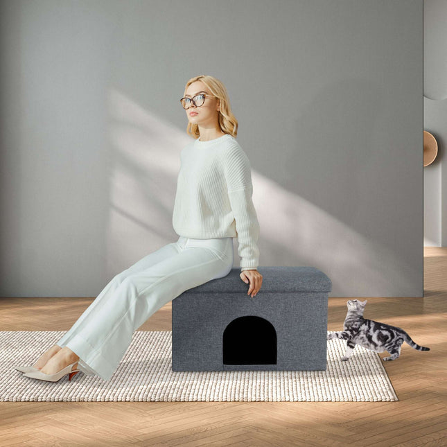 TASSORA - Cat hide with seat cushion in grey