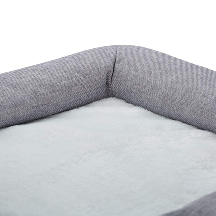 TASSORA - Hopfällbar kattkoja med 3 nivåer och mjuk plysch, grå, 120 cm