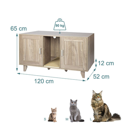 TASSORA - Kattlådemöbel XXL med två fack och förvaring, 10052208_111