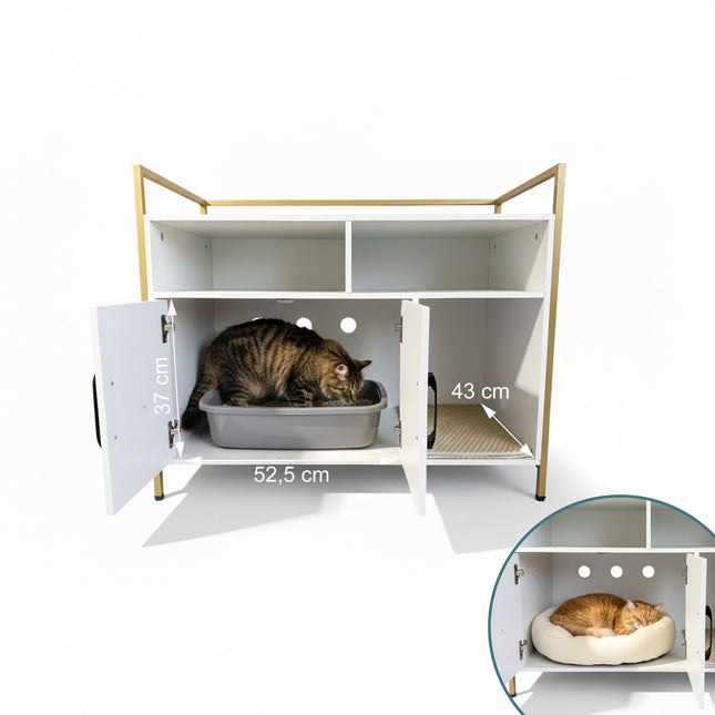TASSORA - Cat Litter Cabinet with Storage and Litter Mat