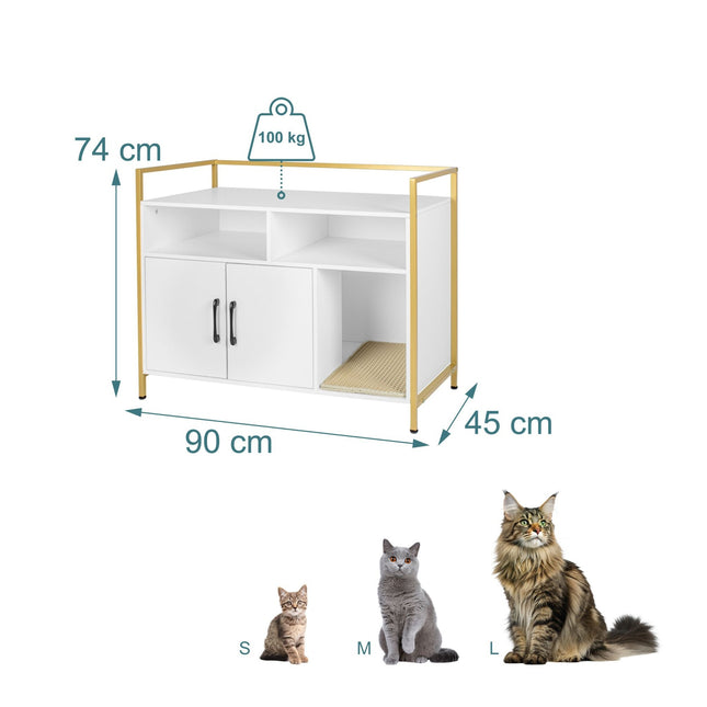 TASSORA - Cat Litter Cabinet with Storage and Litter Mat