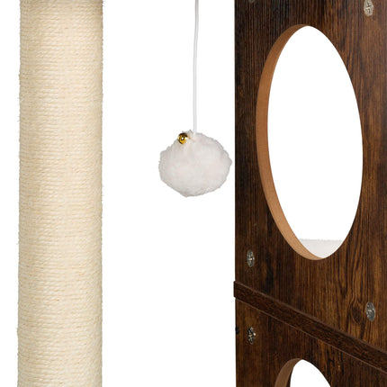 TASSORA - Cat scratcher with litter box cabinet 128 cm