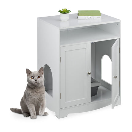 TASSORA - White cat cabinet for litter box