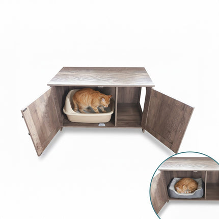 TASSORA - Cat Cabinet with Litter Tray Hideaway and Ventilation