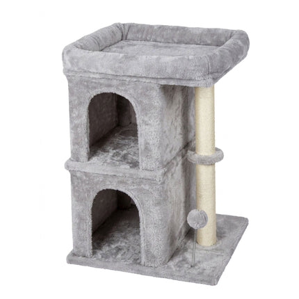 TASSORA - Cat Tree with Caves & Bed, Light Grey, 71cm