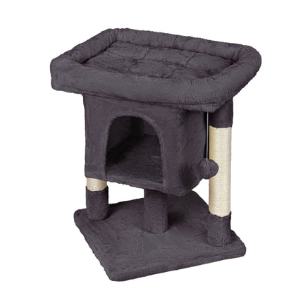 TASSORA - Cat Tree with Cave & Platform, Dark Gray, 60 cm High