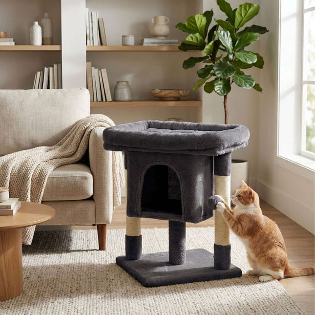 TASSORA - Klösträd med sisal och liggplattform, mörkgrå, 60 cm