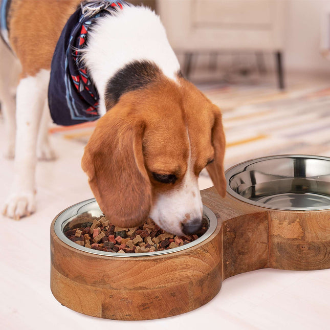 TASSORA - Dog bowl bar with 2 bowls