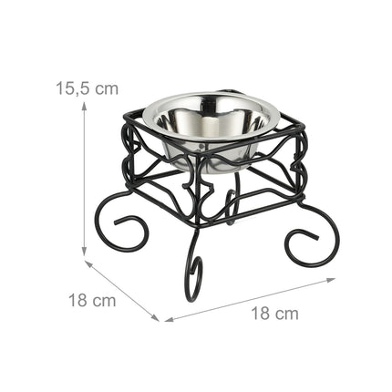 TASSORA - Raised Dog Bowl Stand, 300 ml, Stainless Steel