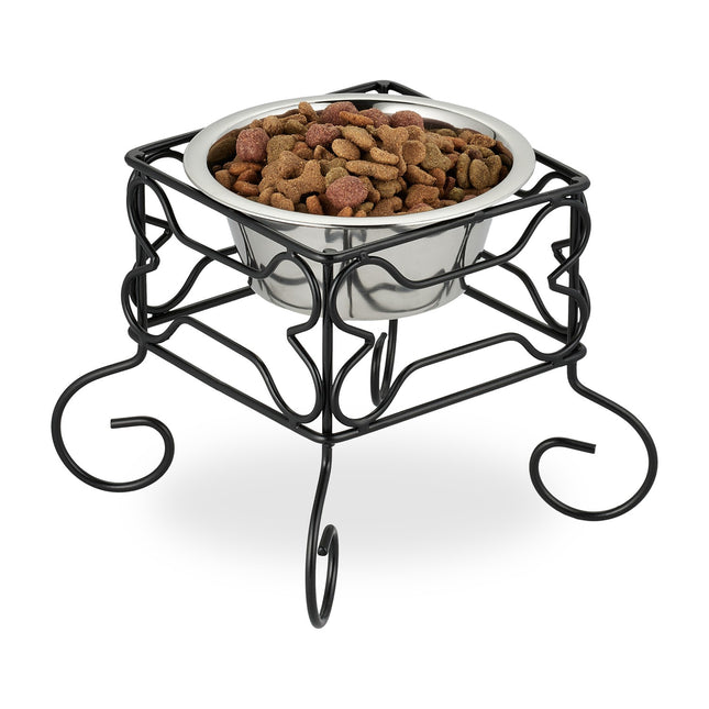 TASSORA - Raised Dog Bowl Stand, 700ml Stainless Steel