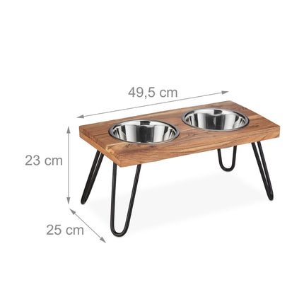 TASSORA - Raised XL dog bowl made from acacia wood