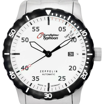 Zeppelin Eurofighter Typhoon Beige Luminous Dial Automatic Diver's 7268M-5 7268M5 200M herrklocka