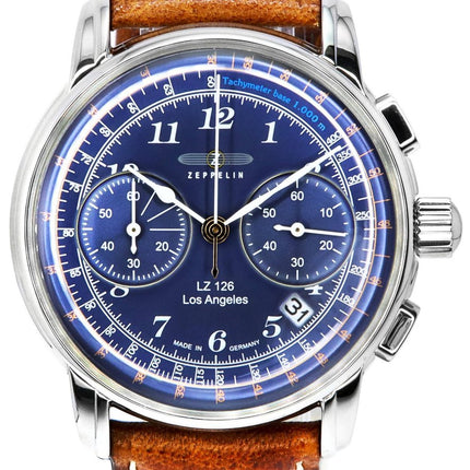 Zeppelin LZ126 Los Angeles Chronograph Blue Dial Quartz Z76143 herrklocka
